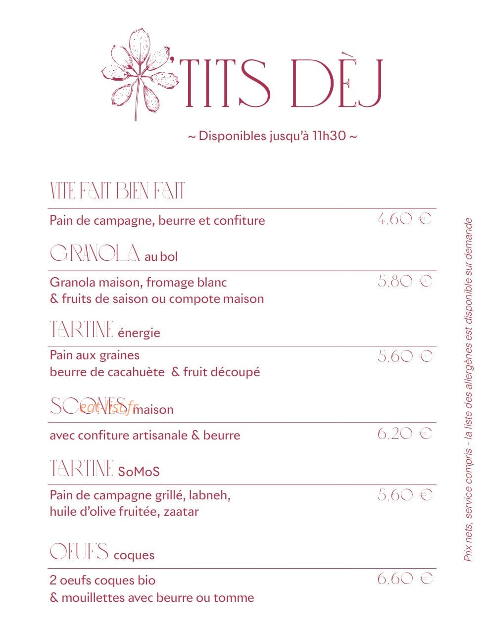 Café Somos — carte page 2