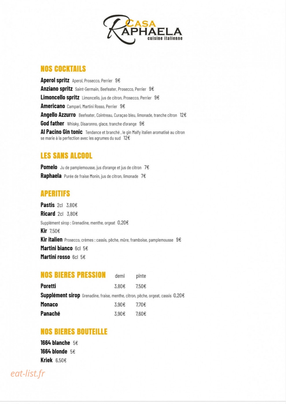 Casa Raphaela — carte page 1