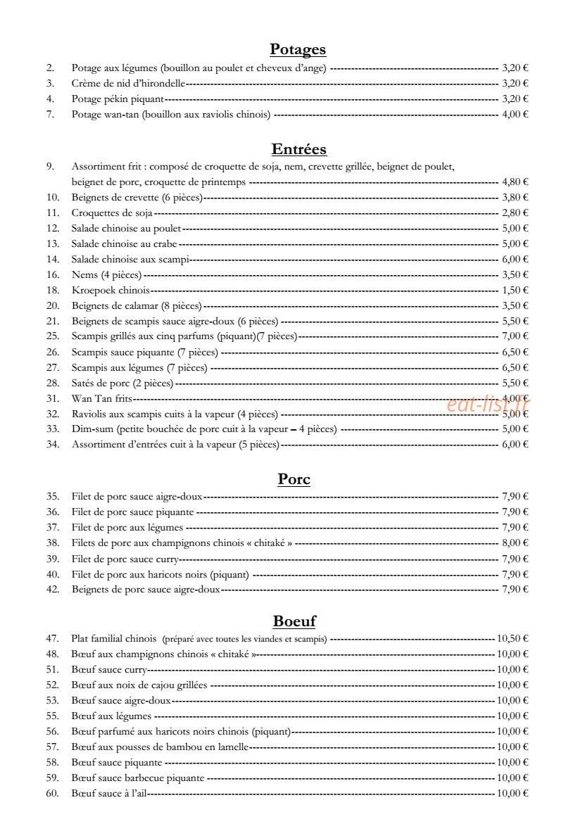 Chez Song — carte page 2