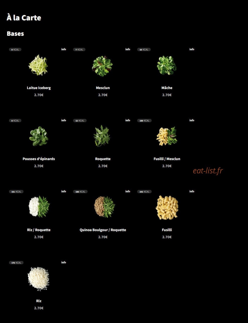 Eat Salad — carte page 2