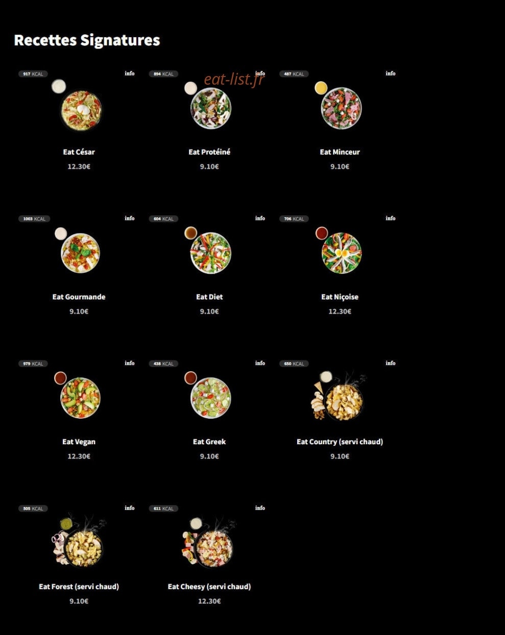 Eat Salad — carte page 12