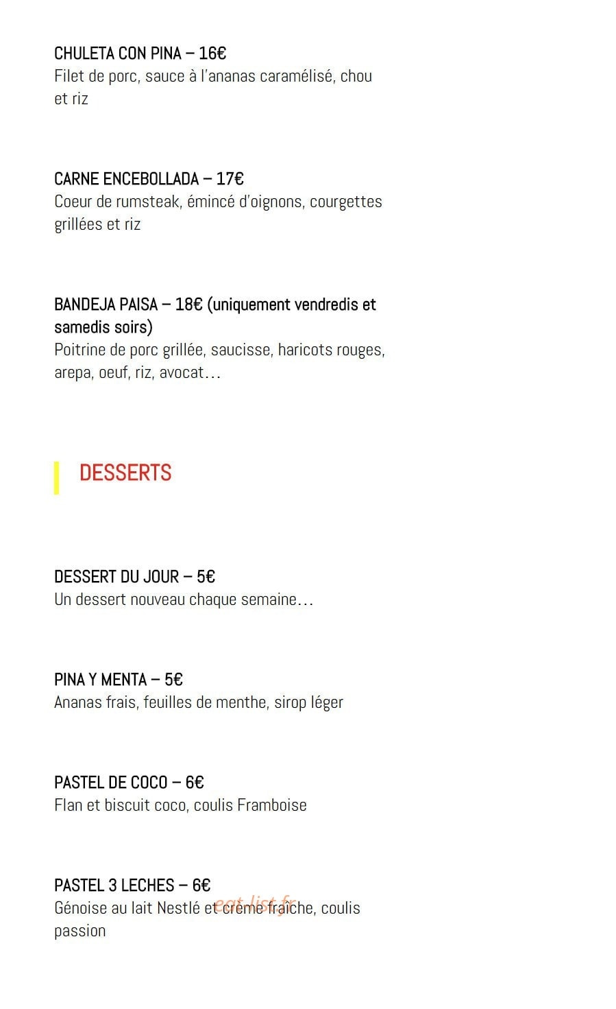 El Cafetero — carte page 2