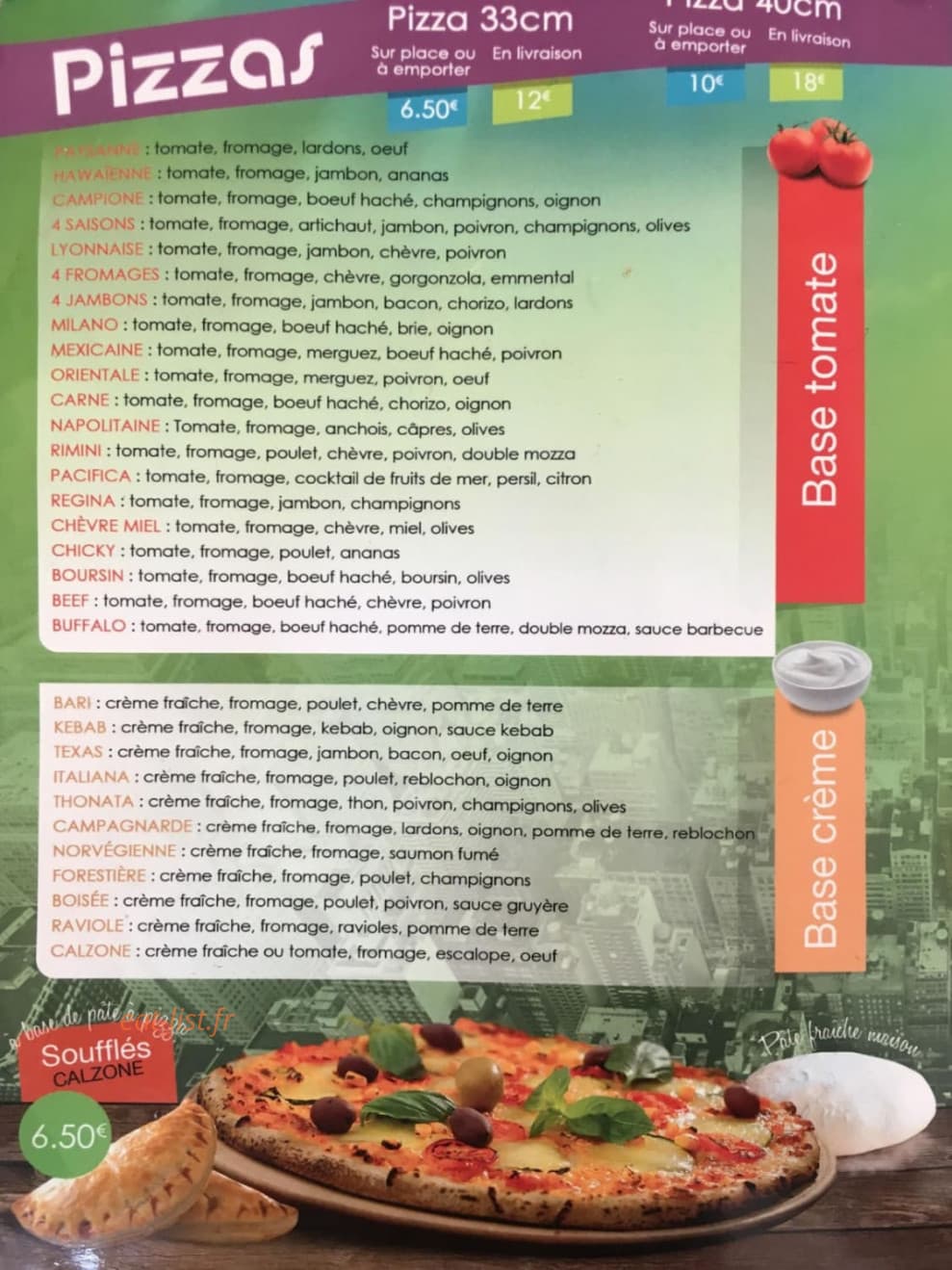 Gusto Pizza — carte page 2