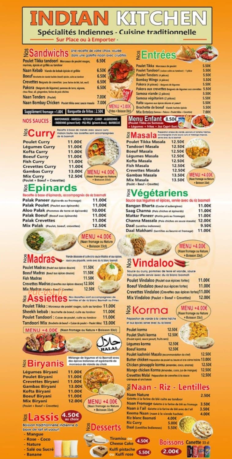 Indian Kitchen — carte page 2