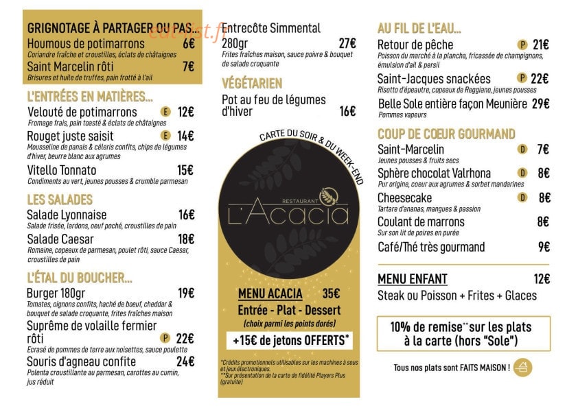 L'Acacia — carte page 2
