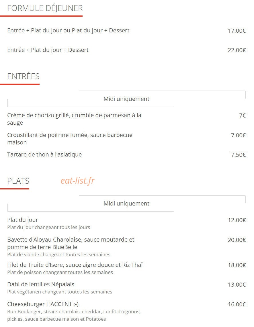 L'Accent — carte page 1