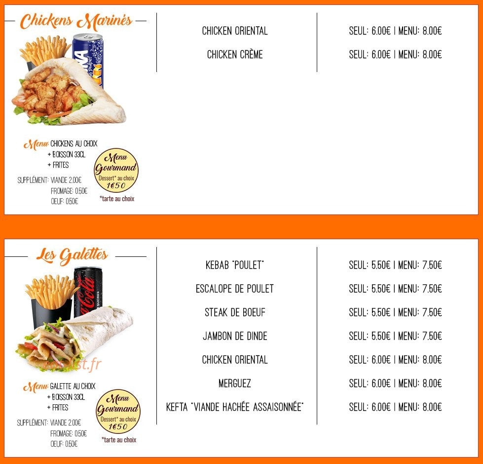 La Maison Orientale — carte page 4