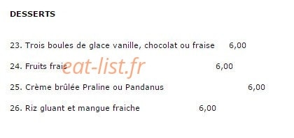 La Maison Thai — carte page 6
