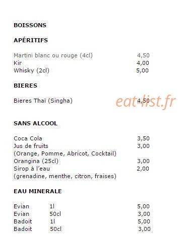 La Maison Thai — carte page 7