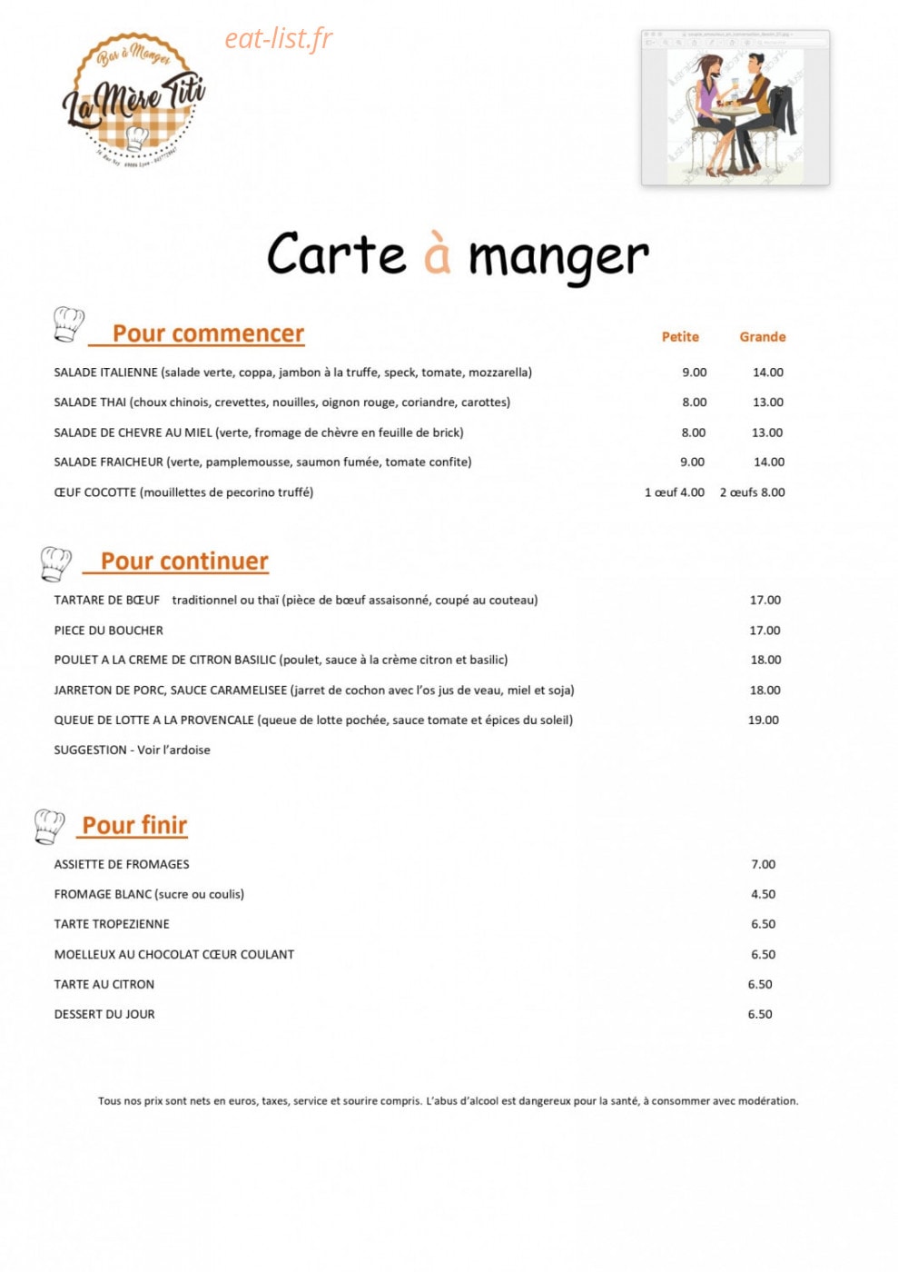 La Mère Titi — carte page 1
