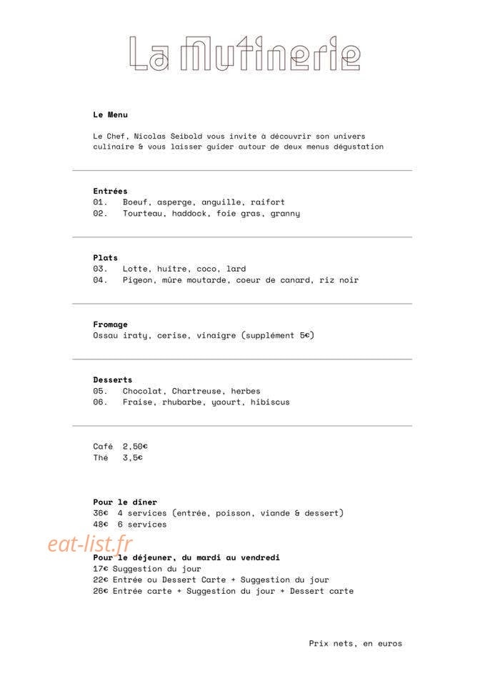 La Mutinerie — carte page 1