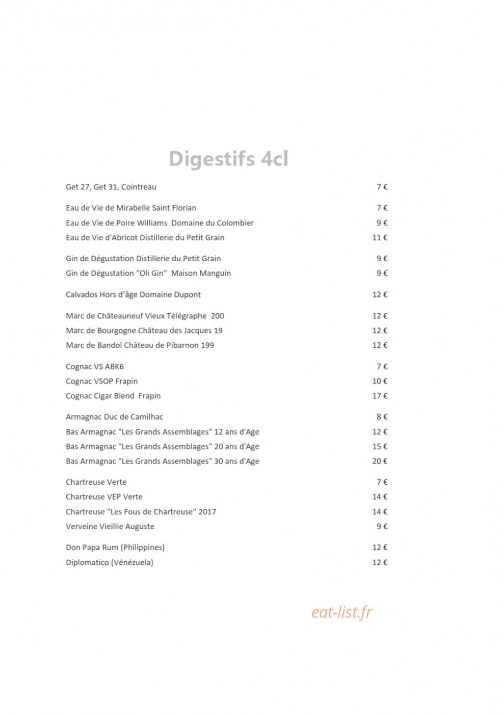 Le Bistrot du Potager — carte page 18