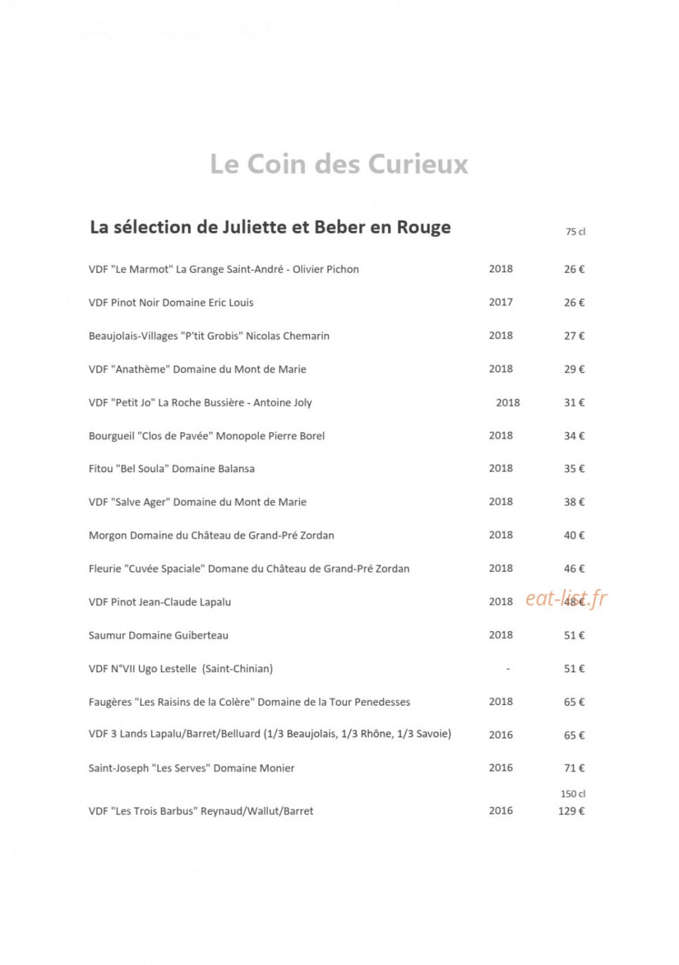 Le Bistrot du Potager — carte page 10