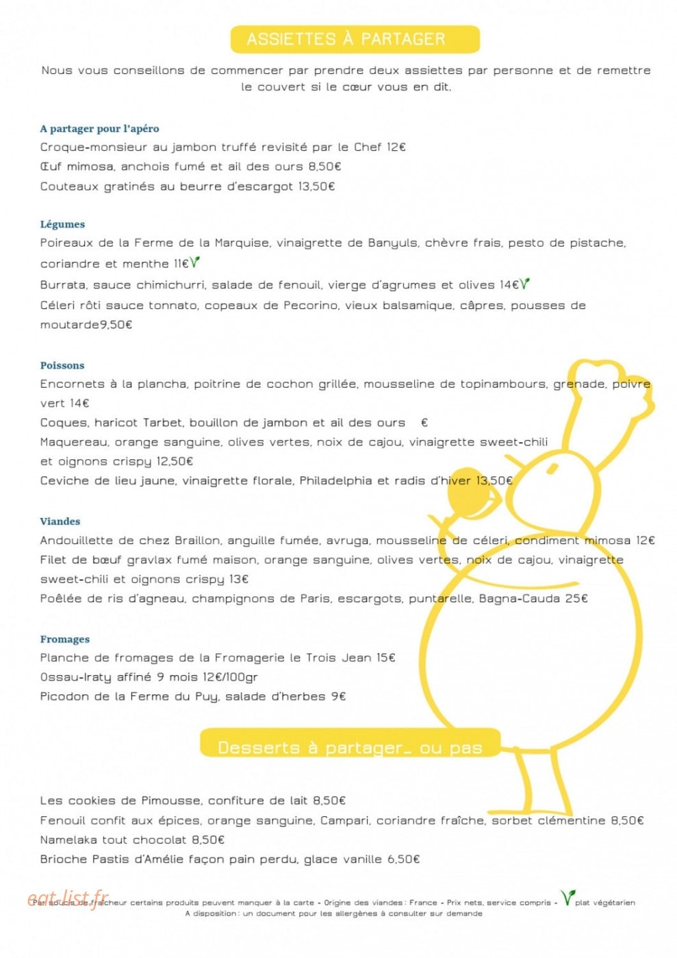 Le Bistrot du Potager — carte page 2