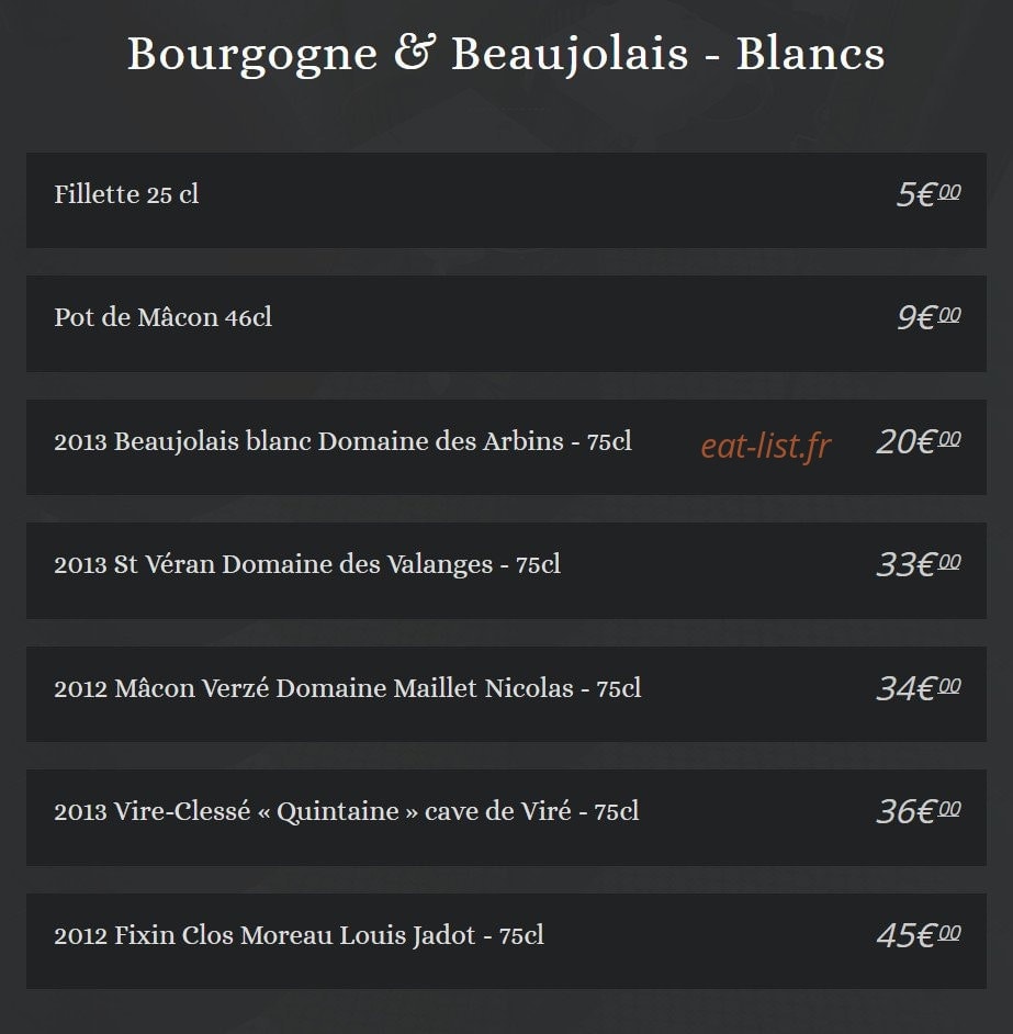 Le Bouchon Sully — carte page 5