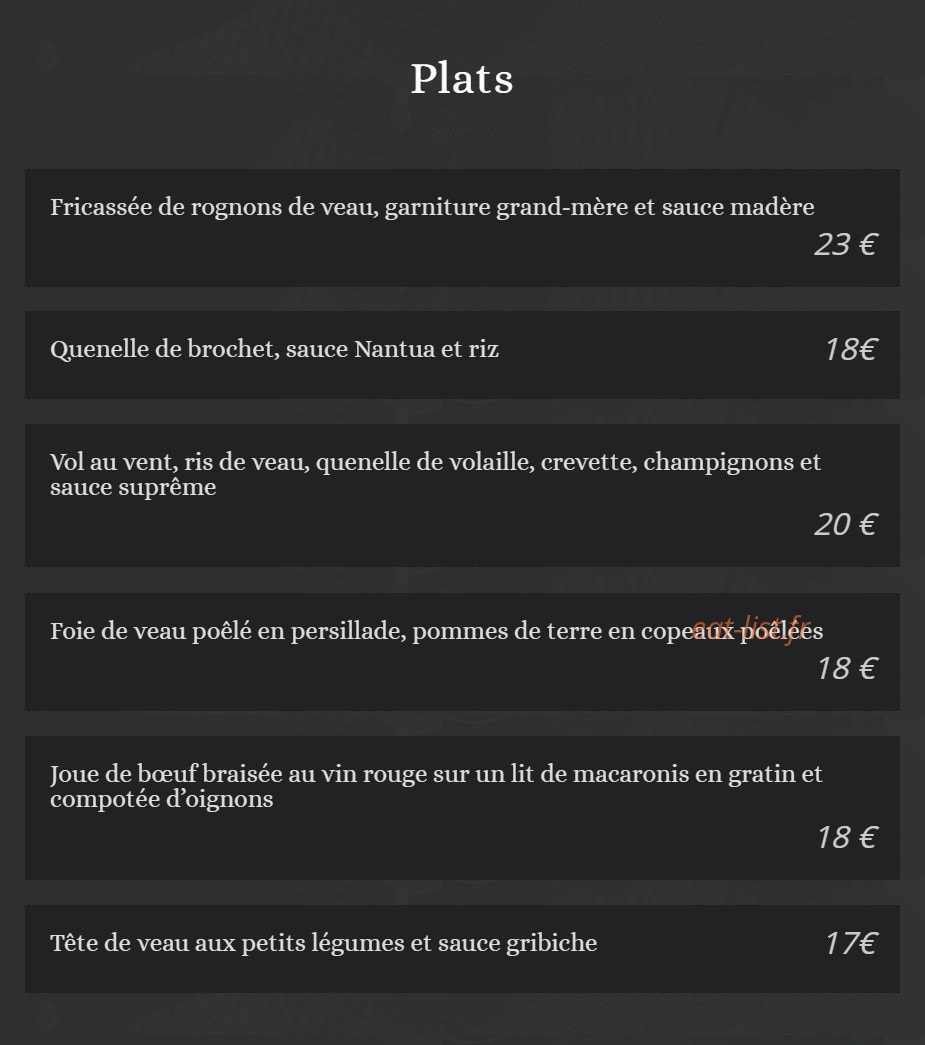 Le Bouchon Sully — carte page 3
