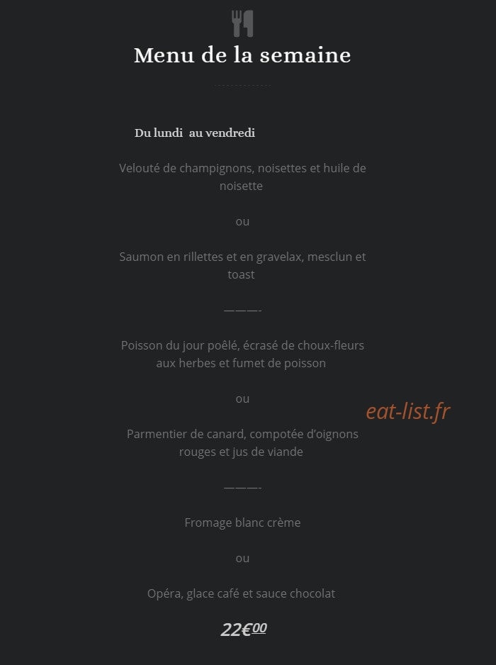 Le Bouchon Sully — carte page 1