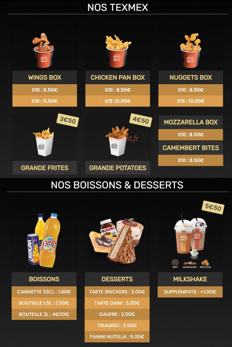 Le Burger Artisanal — carte page 5