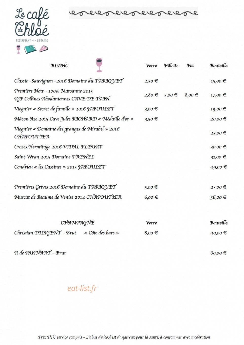Le café de Chloé — carte page 3