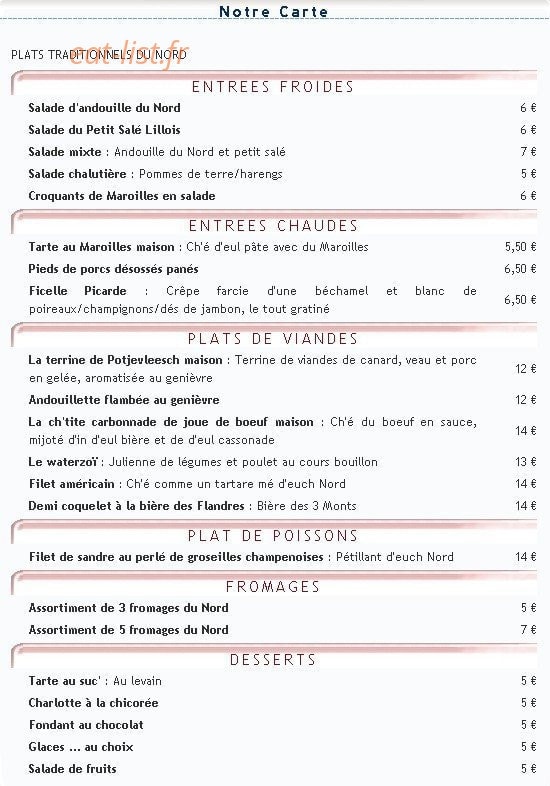 Le Ch'ti Pot Ney — carte page 1