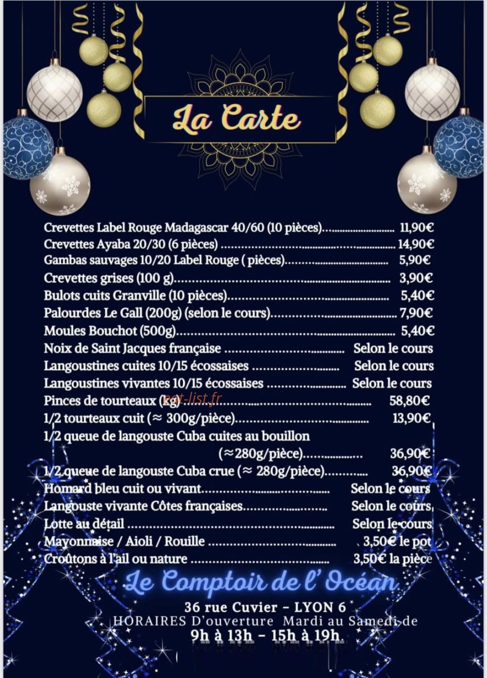 Le Comptoir de l'Océan — carte page 1