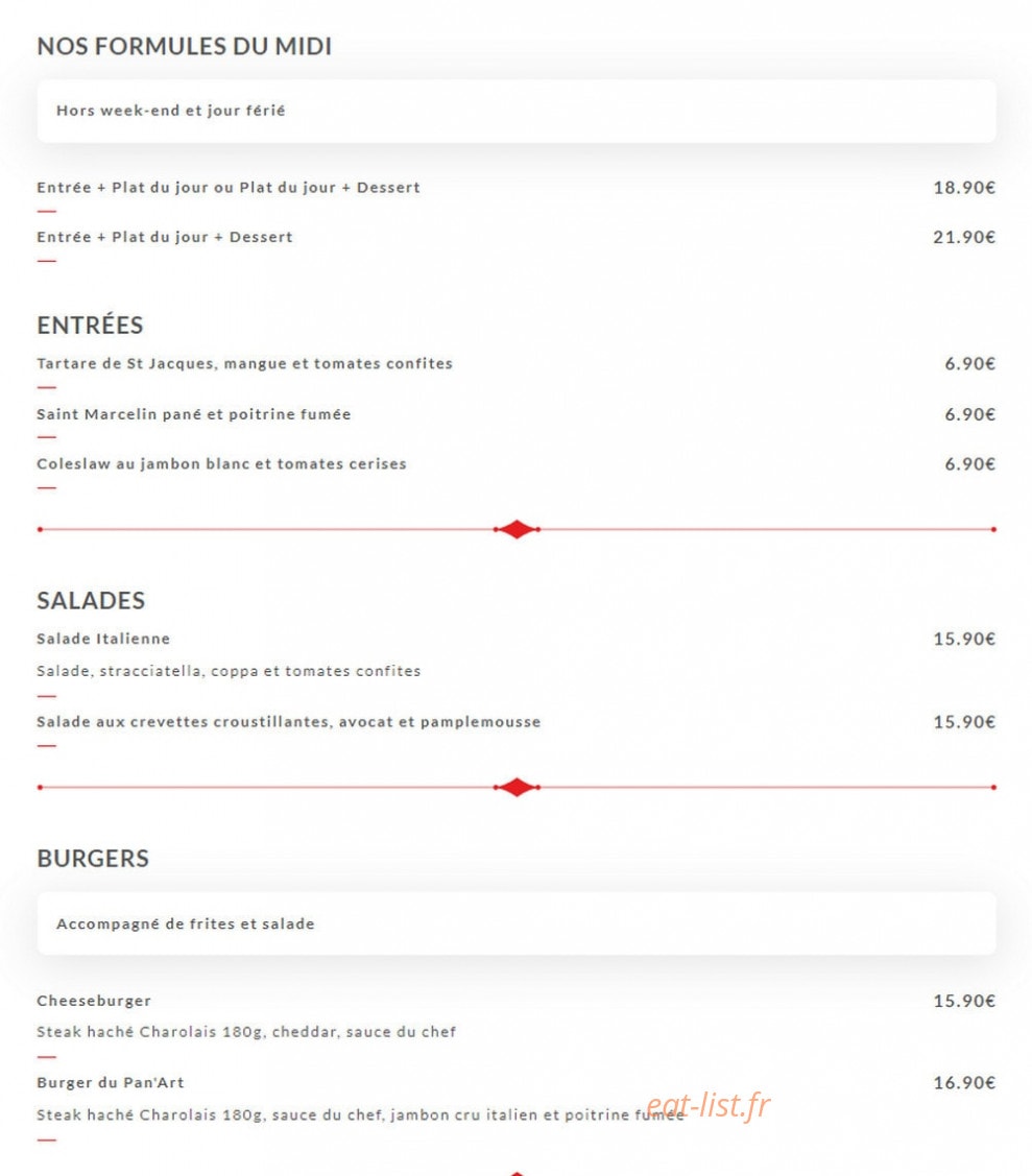 Le Pan'Art — carte page 1