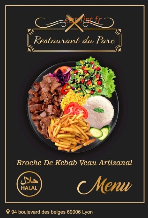 Le restaurant du parc — carte page 1