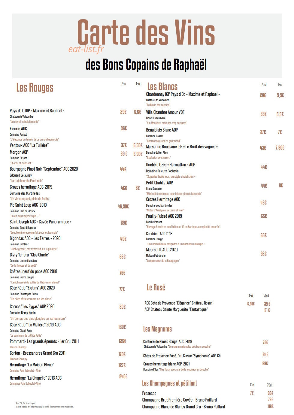 Les Bons Copains de Raphael — carte page 4