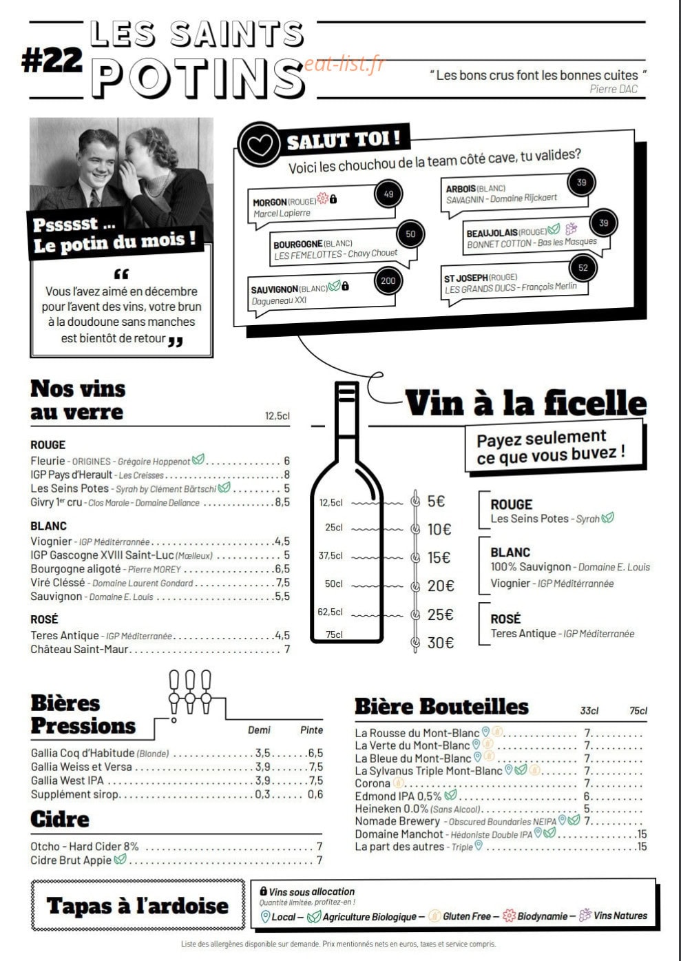 Les Saints Potins — carte page 2