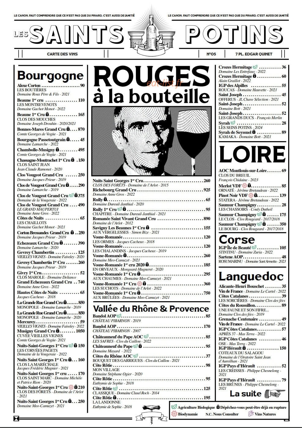 Les Saints Potins — carte page 4