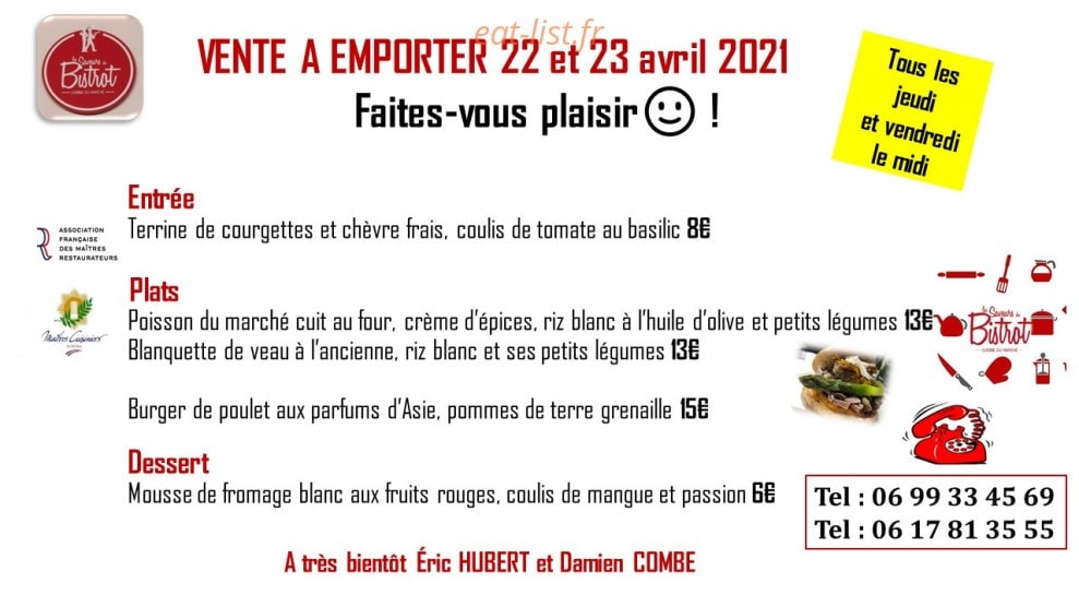 Les Saveurs Du Bistrot — carte page 1
