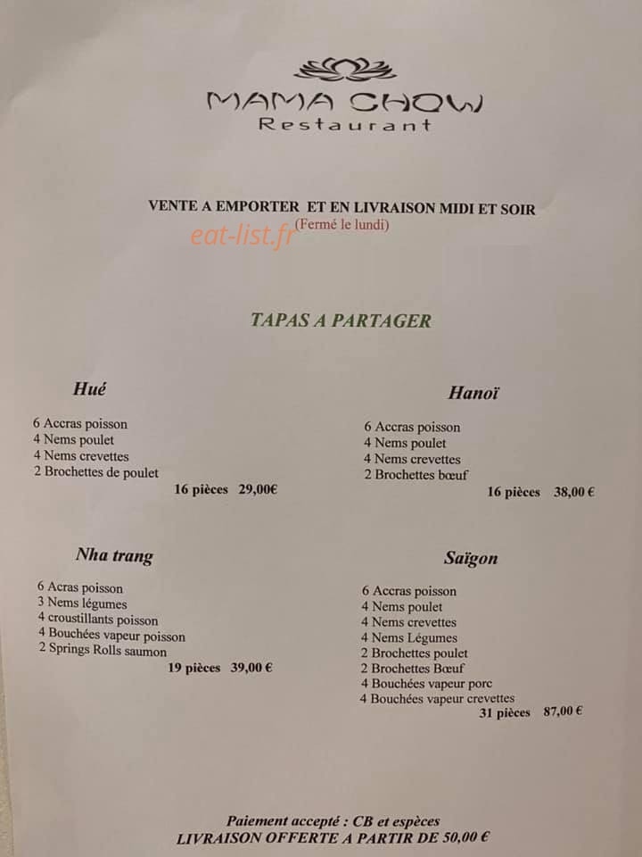 Mama Chow — carte page 3