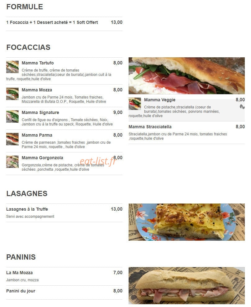 Mamma focaccia — carte page 1