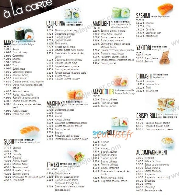 Meet Sushi — carte page 1