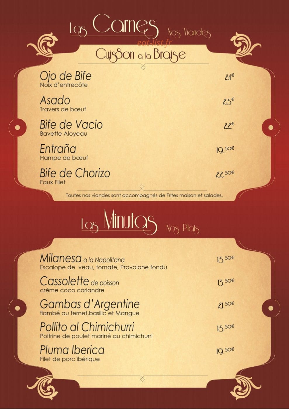 Milonga Restaurante — carte page 4