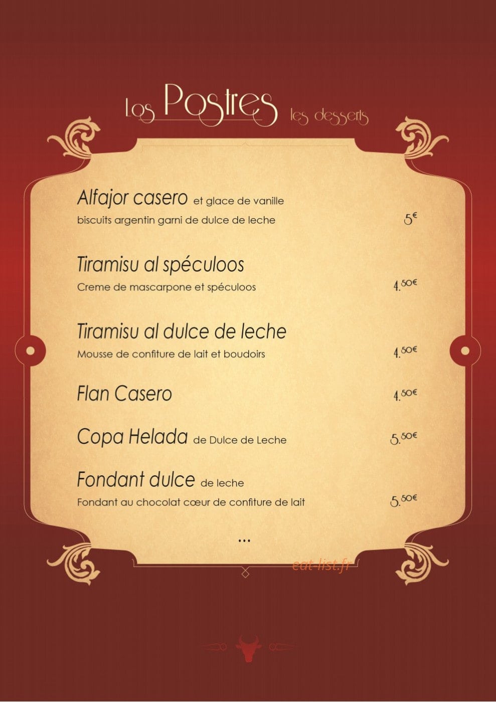 Milonga Restaurante — carte page 6