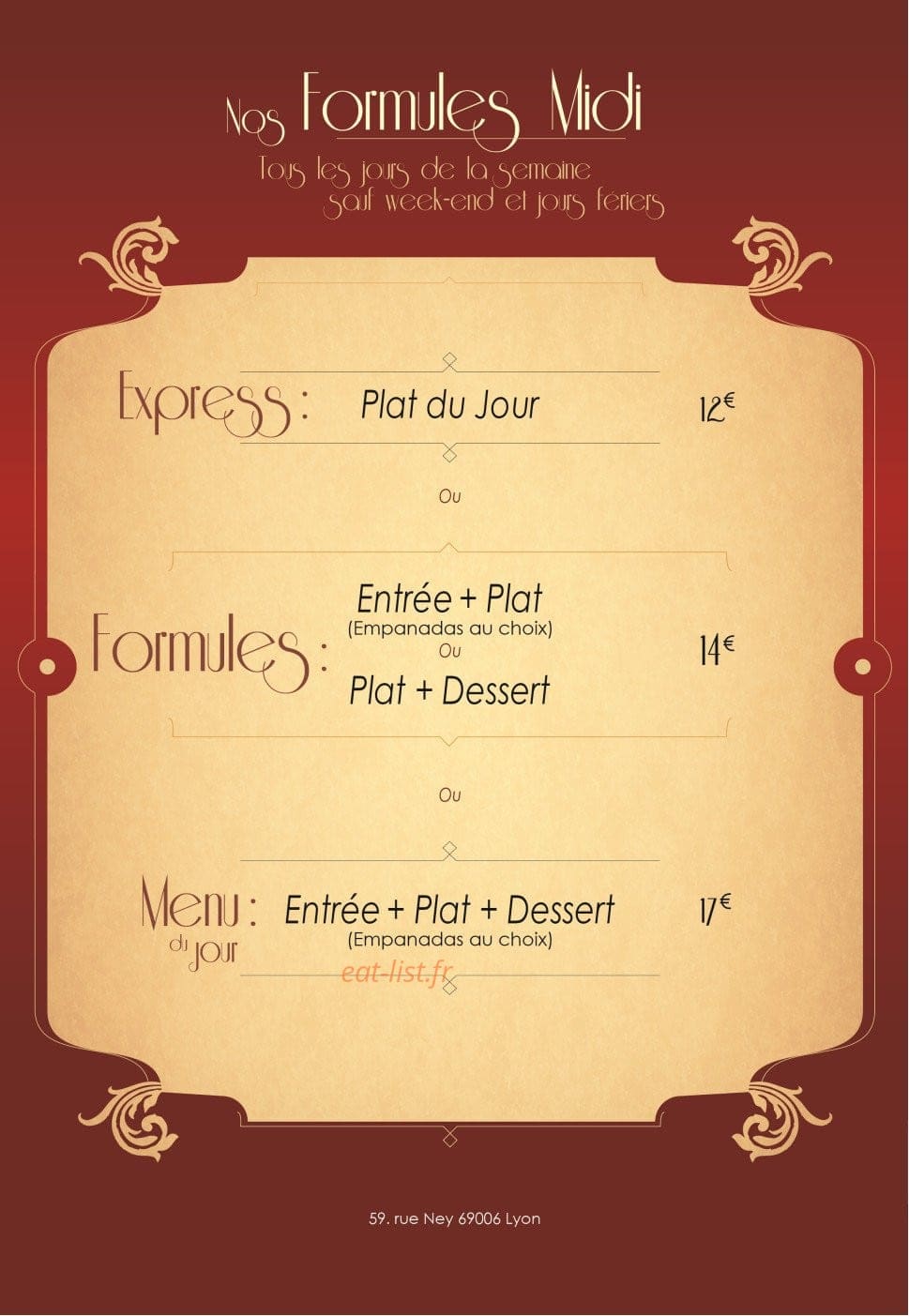 Milonga Restaurante — carte page 2