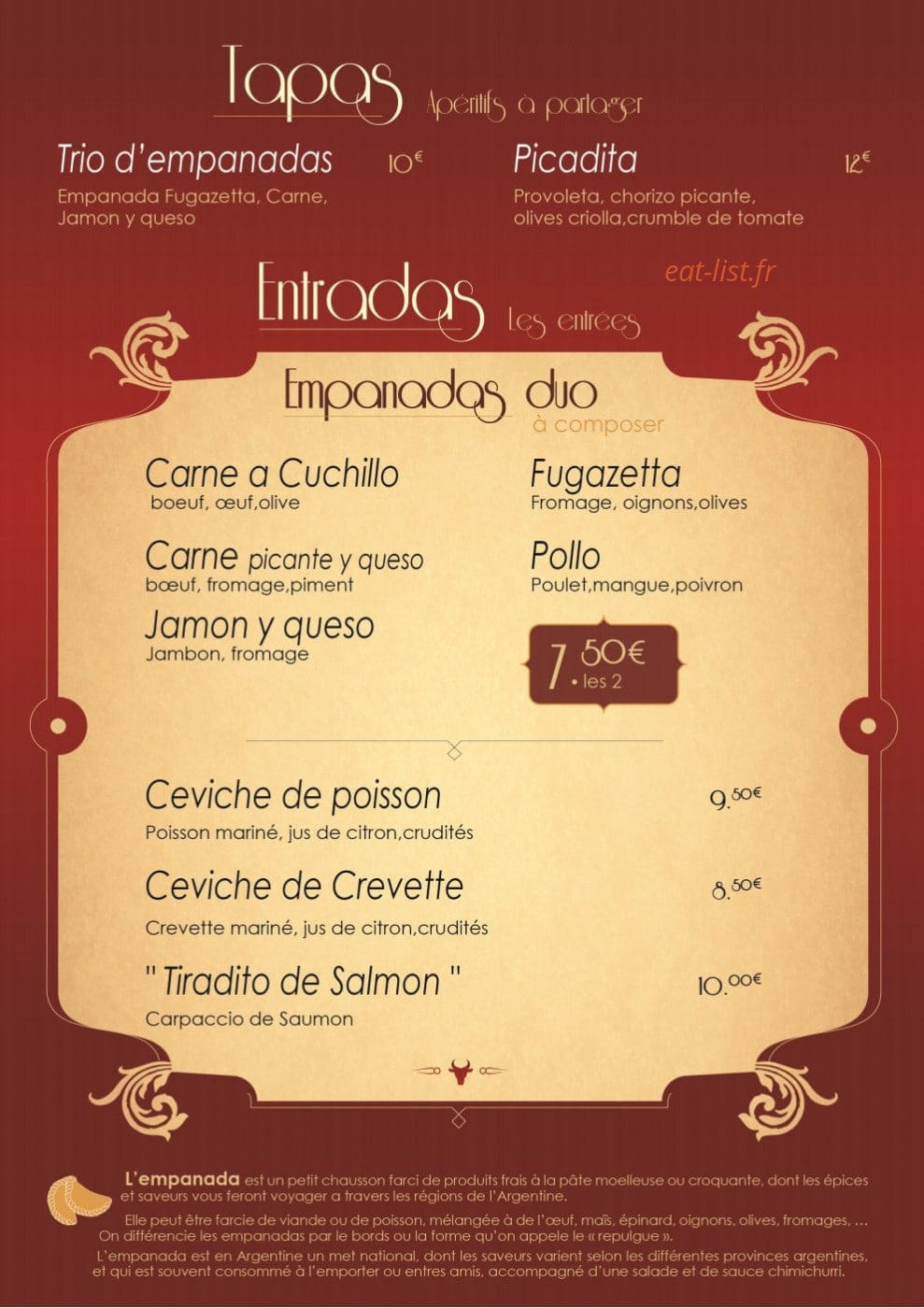 Milonga Restaurante — carte page 3