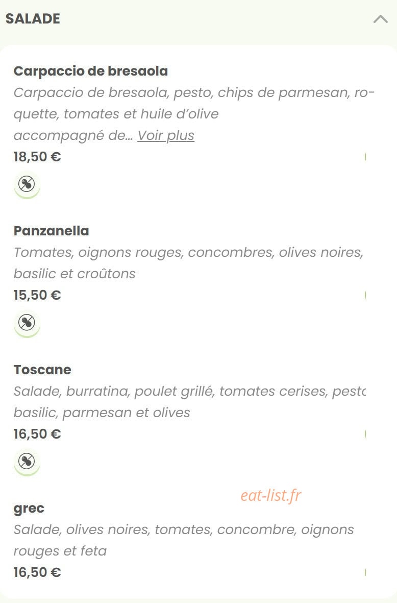 Mima ristorante — carte page 3