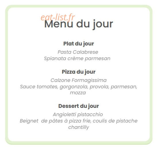 Mima ristorante — carte page 1