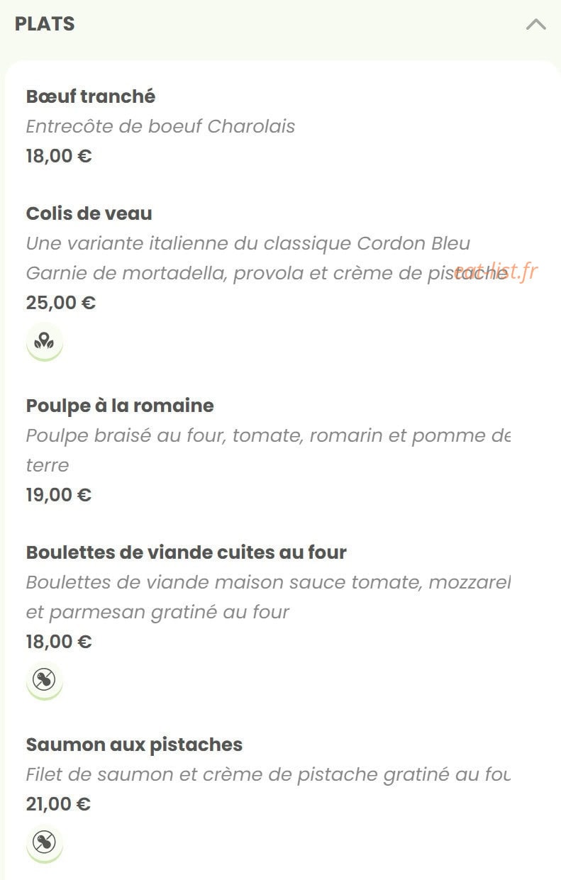 Mima ristorante — carte page 5