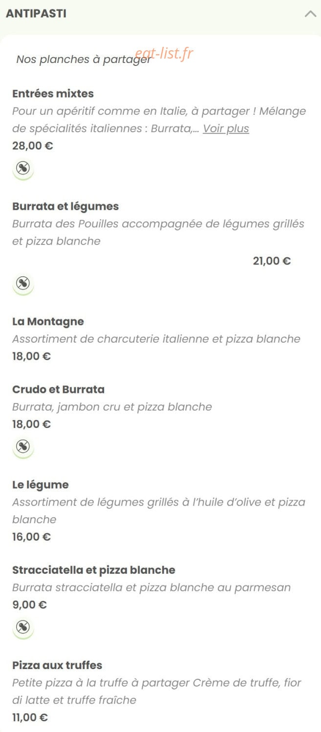 Mima ristorante — carte page 2