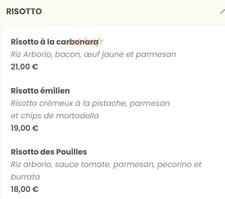 Mima ristorante — carte page 7