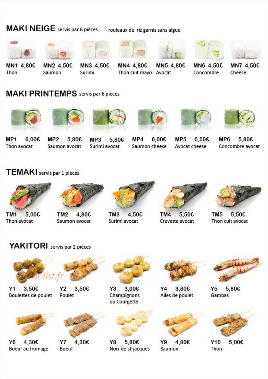 Miwa Sushi — carte page 3