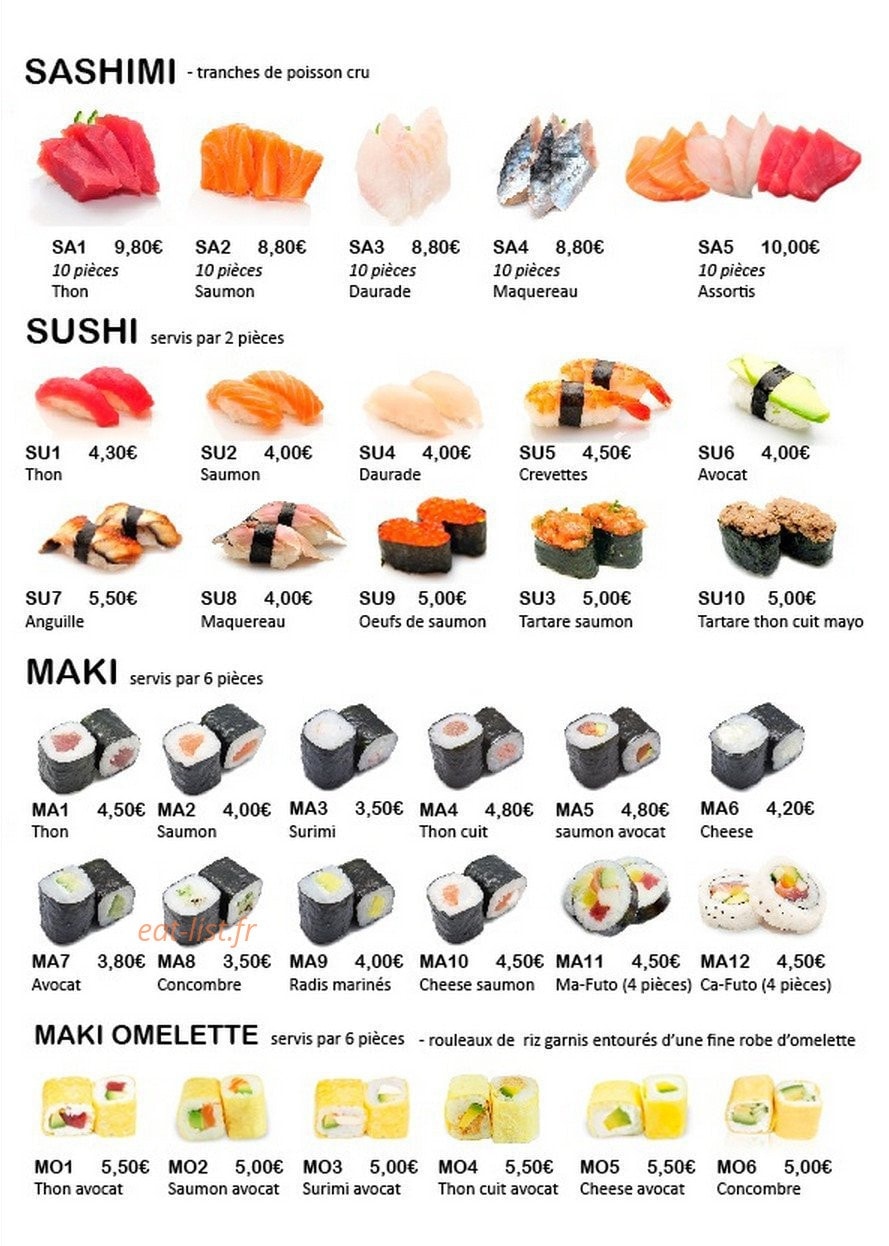 Miwa Sushi — carte page 2