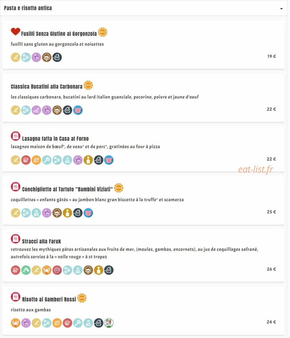 Nano Trattoria — carte page 6