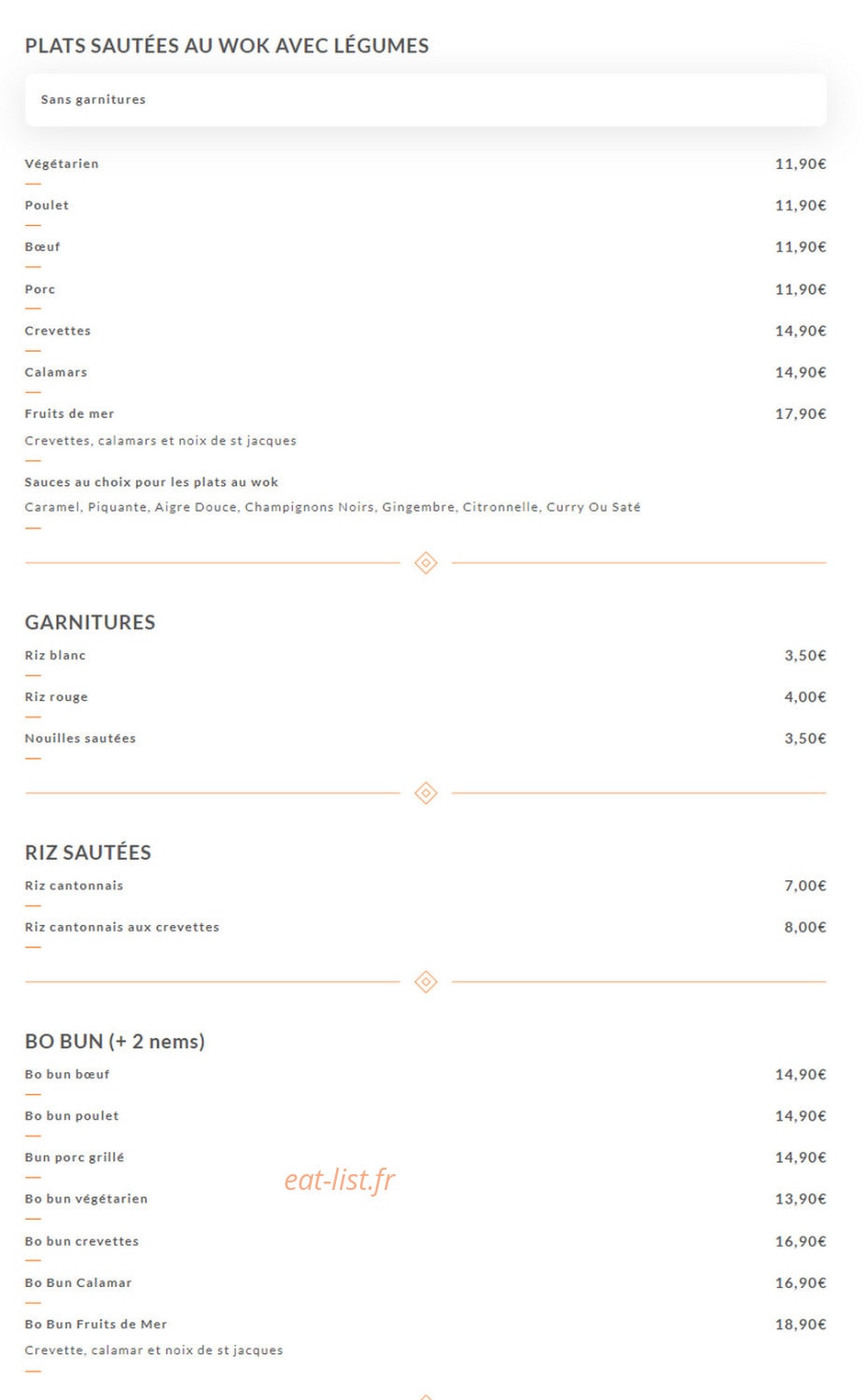New Wok — carte page 2