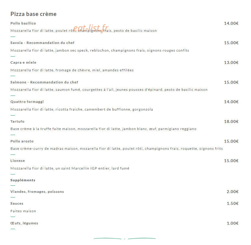 Pepe Pizza — carte page 3