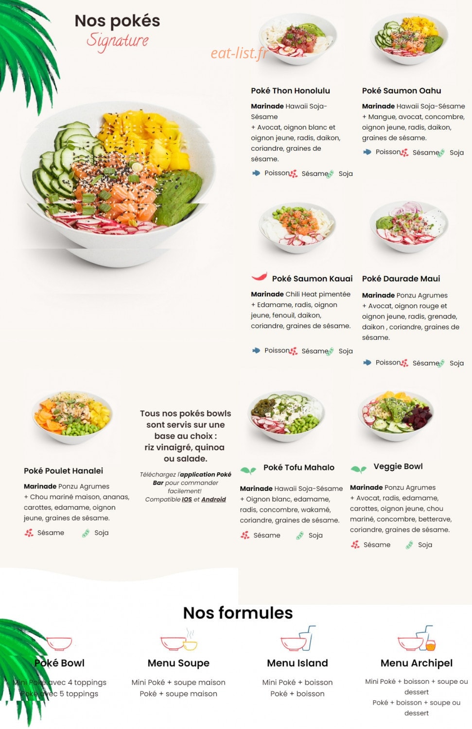 Poké Bar — carte page 1
