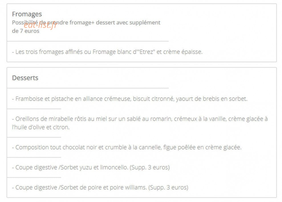 PY Restaurant — carte page 3